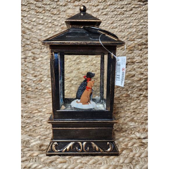 Battery Operated Light Up Swirl Christmas Puppy Dogs Water Lantern 8.5" New! - Picture 5 of 9